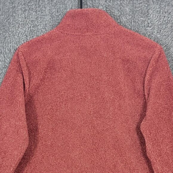 Eddie Bauer Sweater Womens Small Rust 1/4 Button Up Fleece Pullover EB006400 - Picture 8 of 13